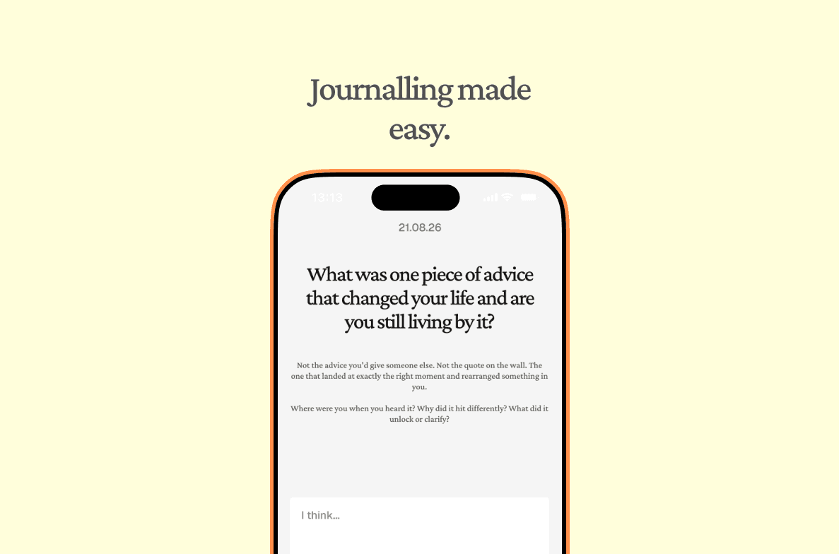 Front screen of reflect app on iPhone